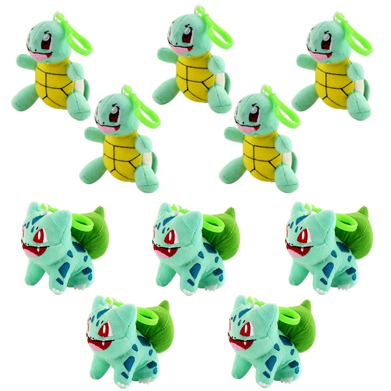 Высота каблука 10 см, 10 шт./лот мультфильм Squirtle аниме Бульбазавр, чармандер плисовый Мешок Подвески, брелоки игрушки куклы Подарки