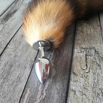 Anal plug tail Модный настоящий брелок для ключей, лисий хвост лисиный меховой брелок горячий большой волчий Хвост Мех кисточка сумка бирка красный и коричневый брелок ремешок цепочка - Color: Anal plug tail