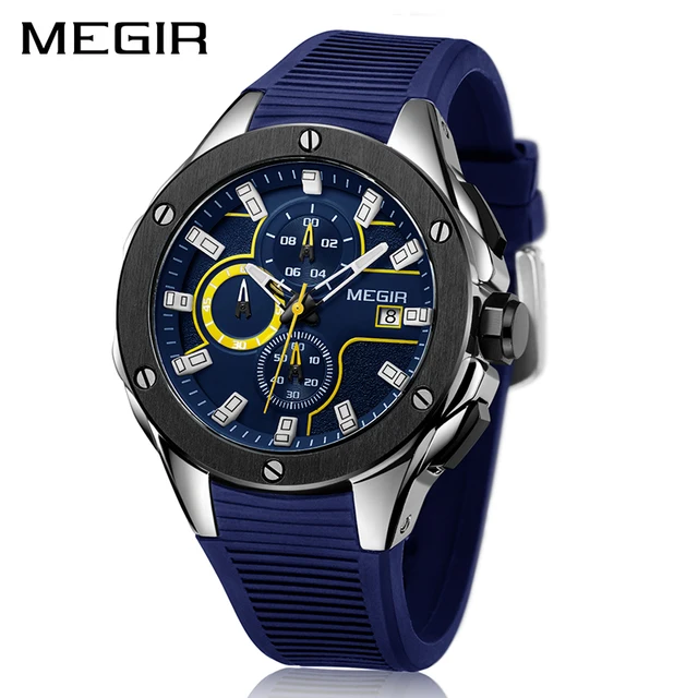 $US $24.90 MEGIR Men Sport Watch Top Brand Luxury Waterproof Luminous Chronograph Quartz Army Military Watches Clock Men Relogio Masculino