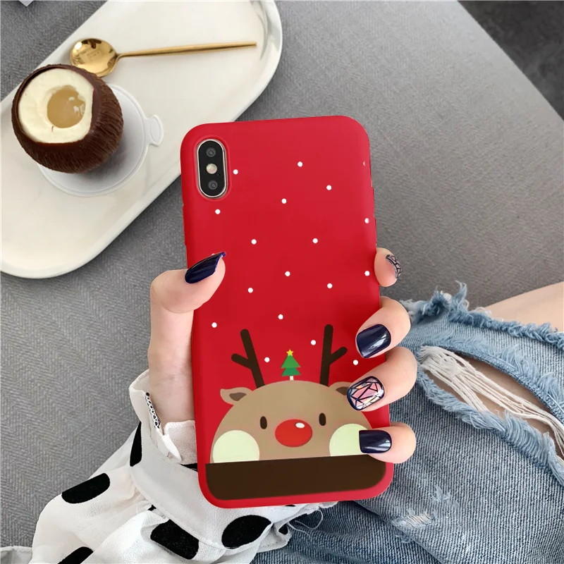 Чехол с рождественским рисунком для Oneplus 7 Pro 6 5T 6T TPU матовый чехол для iPhone 11 Pro XS MAX XR X 8 7 6 6S Plus 5 5S SE