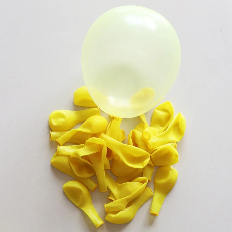 50pcs 10inch Crystal latex Balloon Party Decor Transparent Clear Helium Bubble Balloon Wedding decoration - Цвет: Светло-желтый