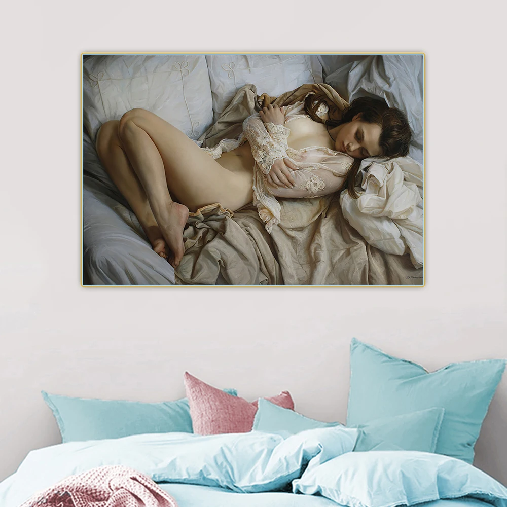 Цитон Sergey Marshennikov Sleeping Спящая сексуальная леди Charming Очаровательная холст Картина