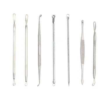 

7pcs Blackhead Whitehead Pimple Spot Comedone Acne Extractor Remover Popper Tool Kit Acne Needle Stainless Steel Needle