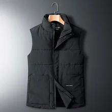 

Mens Down Jacket Vest Brand Winter Clothin Simplicity Zipper Parkas Keep Warm Sleeveless 2021 New Waistcoat Fashion Hooded Thick