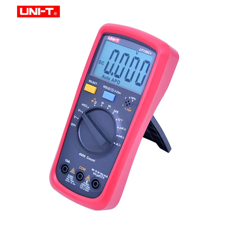 Goede UNI T UT136B + UT136C + Multimeter Digitale multimeter tester AC DC Voltmeter Amperemeter Ohm capaciteit HFE Diode transistor tester