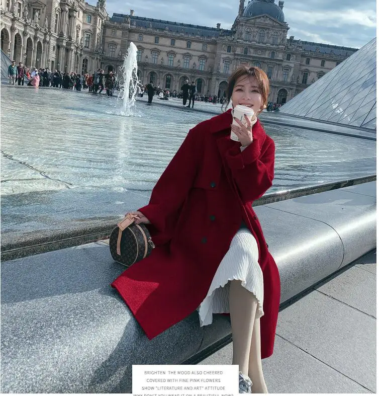 Шерстяная куртка для фотосессии во французском стиле, осень и зима, стиль, женское платье, Ретро стиль, британский стиль, двубортное, шерстяное