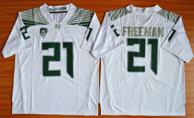 Stitiched, Oregon Ducks, Royce Freeman, Vernon Adams Jr.3 Jersey - Цвет: Многоцветный