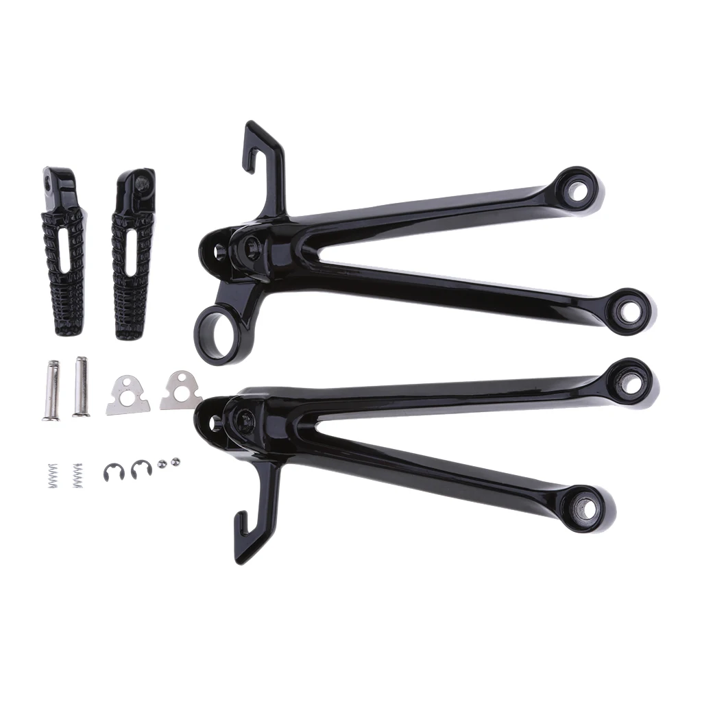 Black Rear Passenger Foot Peg Set For Suzuki GSXR1000 2005 2006