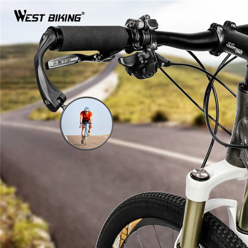 WEST BIKING Руль заднего вида для велосипеда, 360 Вращающийся Руль для велосипеда, Аксессуары для велосипеда заднего вида MTB, руль для велосипеда, зеркало 16 мм-22 мм