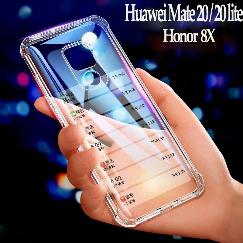For Huawei mate 20 lite pro case Full Protection Soft Clear TPU Silicone Cases honor 8x Crystal Mate20 Phone Case |