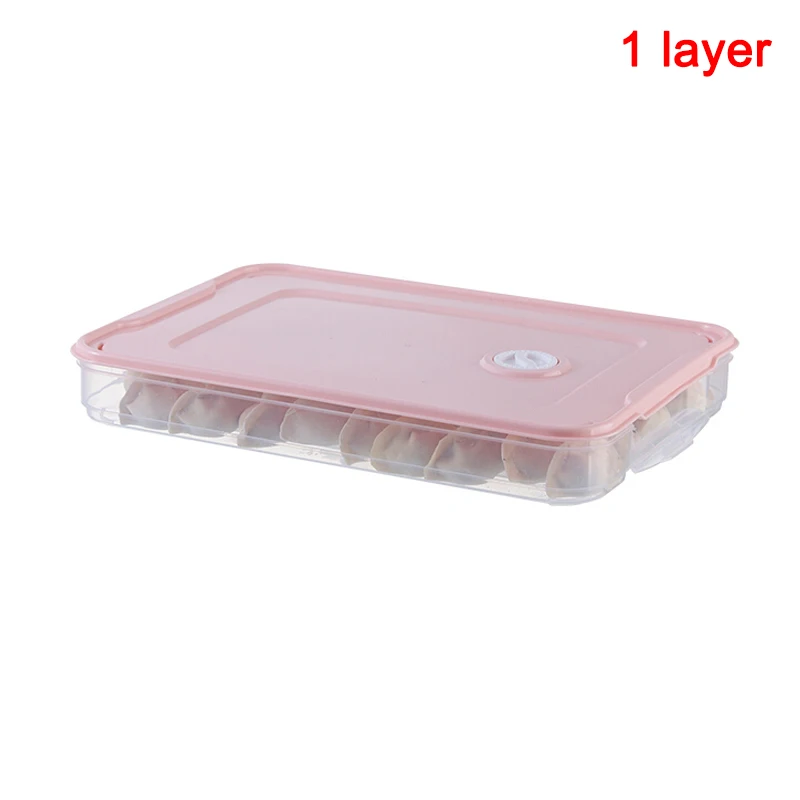 Контейнер для хранения пищевых продуктов, контейнер для хранения пельменей с крышкой, дропшиппинг FAS - Цвет: pink-1 layer