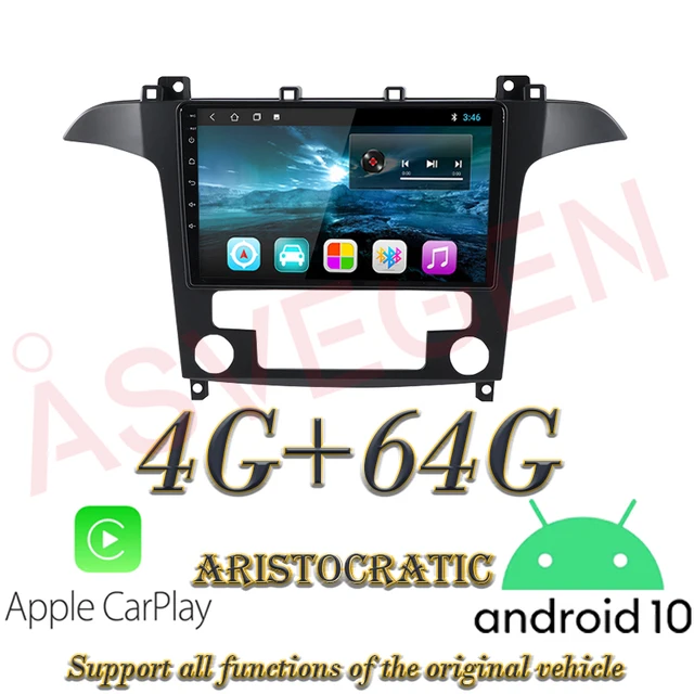 9 Inch Android 10 Car Multimedia Player For Ford S-MAX S MAX 2007-2008 Auto Radio GPS Navigation With Carplay Vehicle Navigator Aristocratic 4G 64G