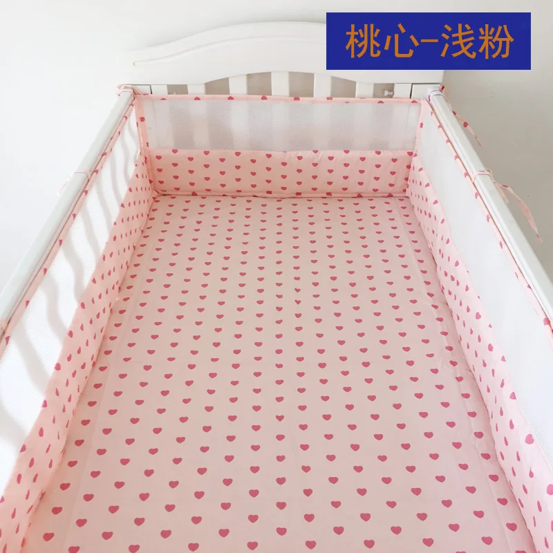 taoxinqianfen Антиколлизия цельная детская кроватка кровать бампер, 180*30 см детская защита для кроватки для новорожденных, безопасная детская кровать вокруг льняной кроватки забор - Цвет: taoxinqianfen