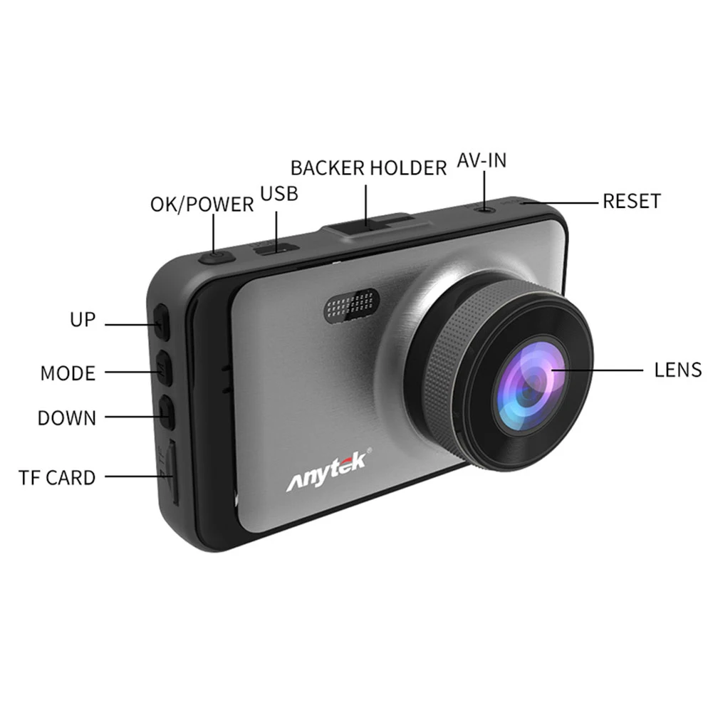 Anytek X31 3 дюйма 1080P HD Автомобильный видеорегистратор с двумя объективами камера видео рекордер видеорегистратор 140 градусов широкий угол