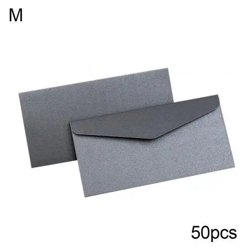 Black M 50 шт конфетных цветов, конверты из переработанной бумаги для рукоделия, поздравительные открытки, скрапбукинг, подарок для букв, бумажные открытки для школы - Цвет: Black M
