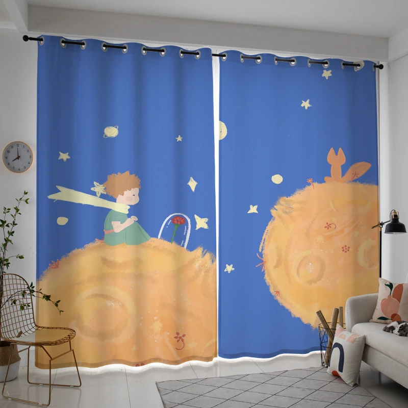 Cortinas dibujos animados para dormitorio de cortinas opacas para ventana, accesorios de diseñador para sala de estar|Cortinas| - AliExpress