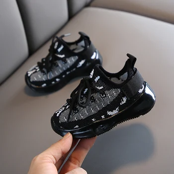

Baby Boys Girls Breathable Anti-Slip Striped Shoes Luminous Sneakers Toddler Soft Soled First Walkers Size 21 22 25