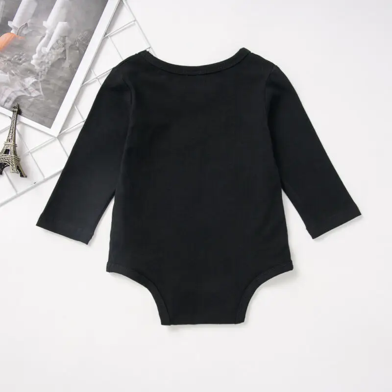 0-24M Halloween Baby Costumes Newborn Infant Boys Girls Long Sleeve Skull Romper Long Sleeve Funny Jumpsuit Black Autumn Spring