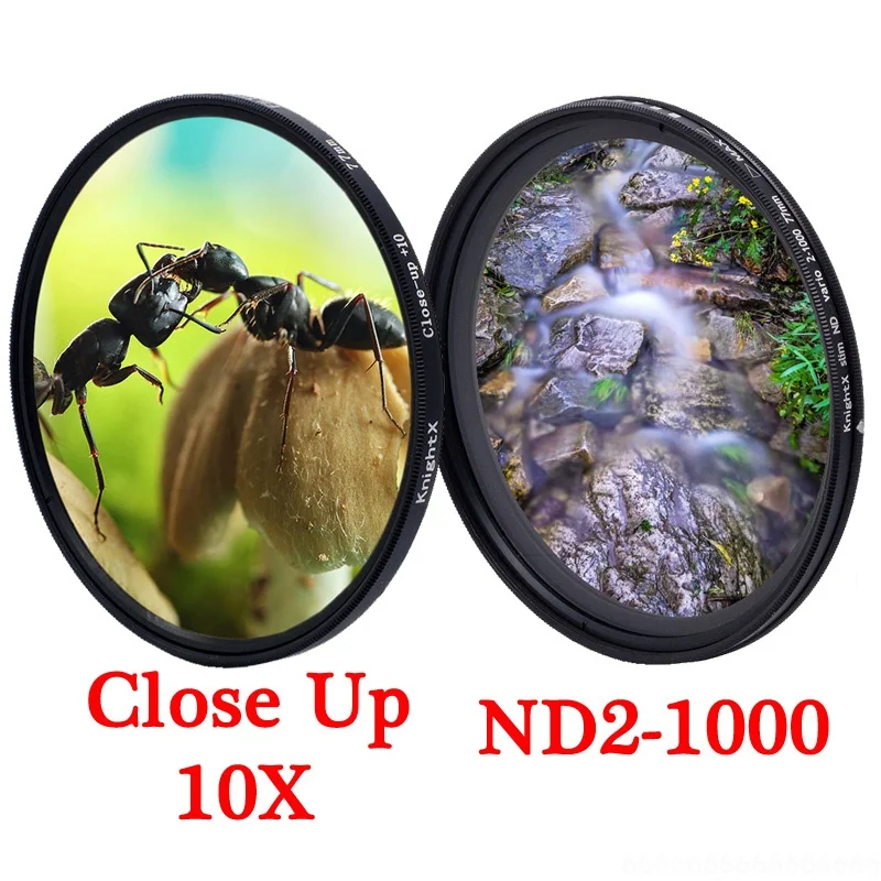 KnightX colse up Macro ND2 ND1000 variable ND Star Camera Lens Filter 49mm 52mm 55mm 58mm 67mm 72mm 77mm photo color светильник uv|filter