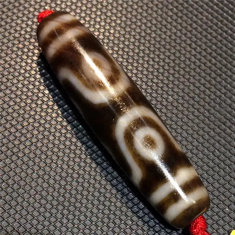 190810-1 Cinnabar 7 глаза бусины дзи 12 мм* 49 мм полный cinnabar точки большой мудростью Тотем амулеты талисман сокровище тонкие бусины