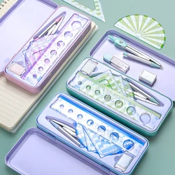 1 pçs compasso régua conjunto triângulo straightedge multifunctiona profissional para geometria matemática desenho artigos de papelaria material escolar