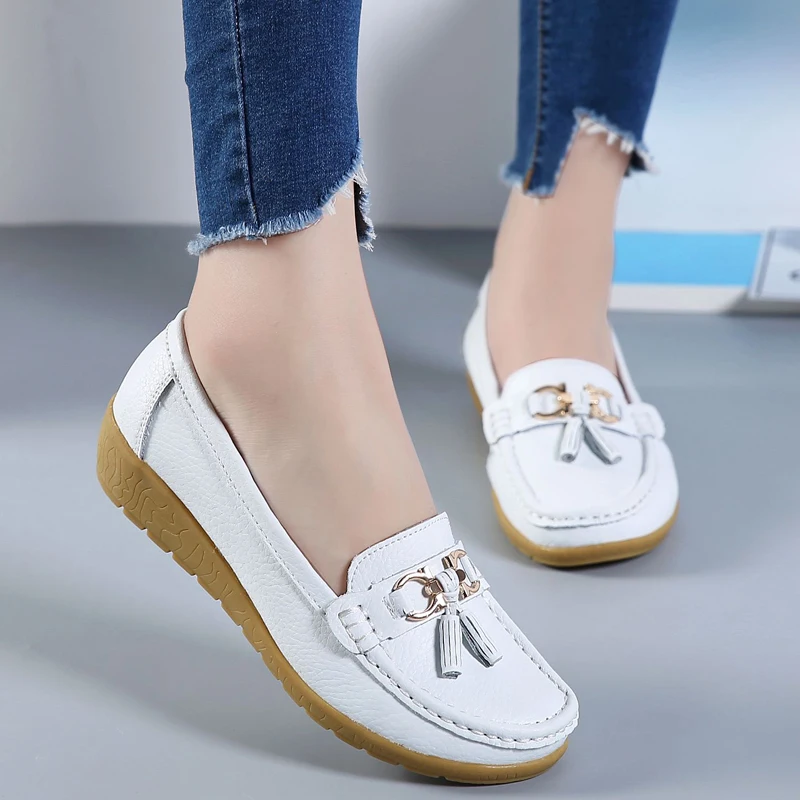 

35~44 Women Ballet Shoes Flats Cut Out Leather Breathbale Moccains Women Boat Shoes Ballerina Ladies Shoes Free shipping