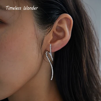 

Timeless Wonder Zirconia Geo Swirl Statement Drop Earrings Women Jewelry Gothic Top Runway Designer Ins Fancy Trendy Kpop 3483