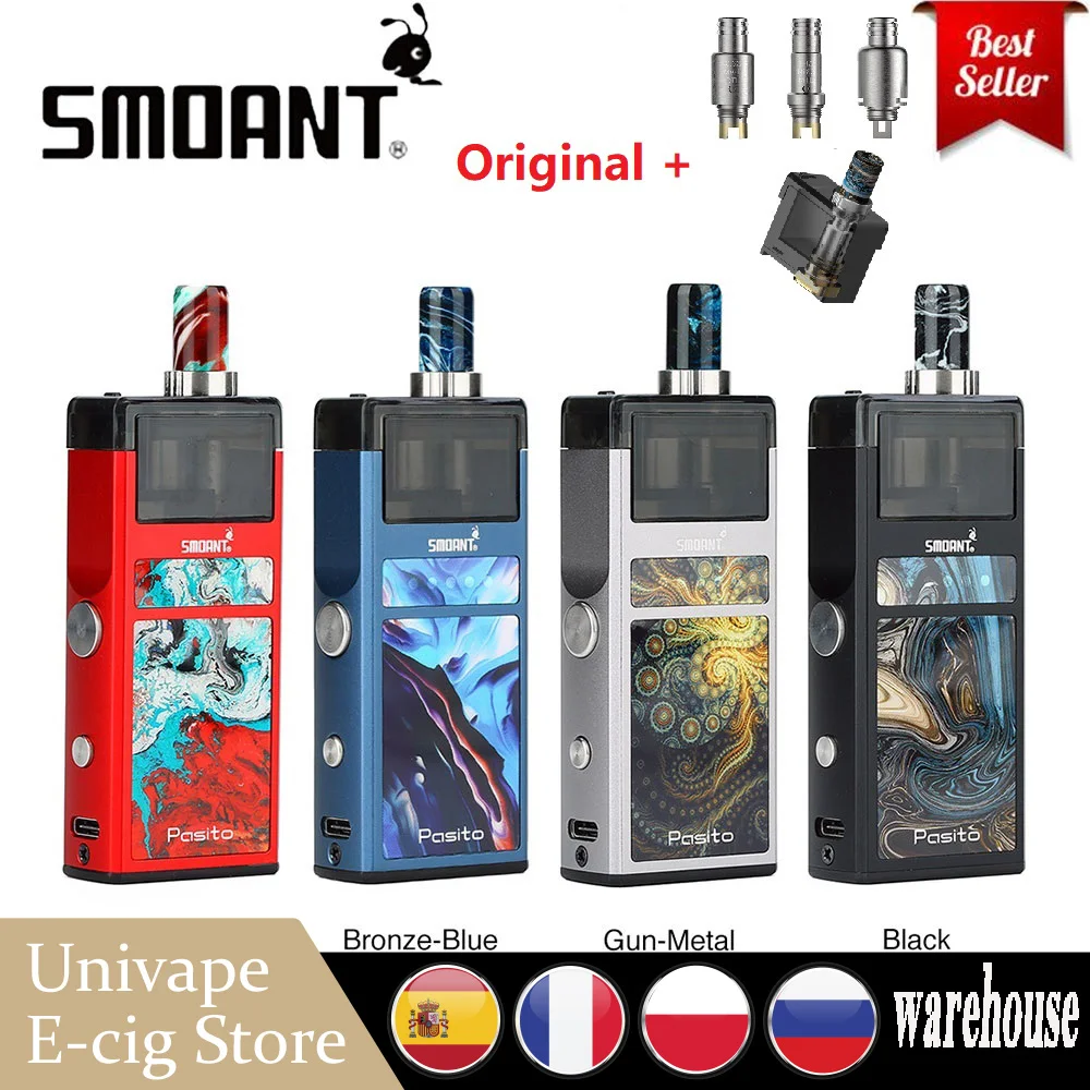 Оригинальный Smoant пасито Pod Vape комплект MTL и ДТЛ копия RDA катушки испаритель с 3 мл!