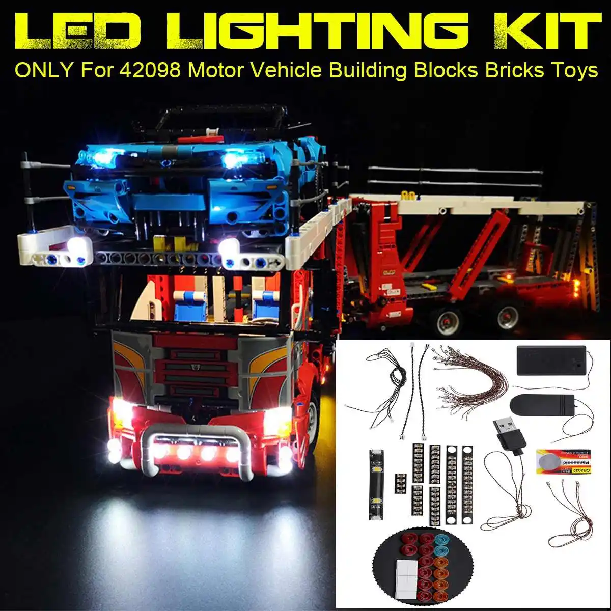 

NEW USB Powered LED Lighting Kit LED Set ONLY For LEGO 42098 Motor Vehicle Bricks (LED Included Only, No Model)