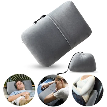 

Portable Memory Foam Travel Pillow Sleeping Pillow Back Cushion with Removable & Washable Cover for Backpacking, Airplan
