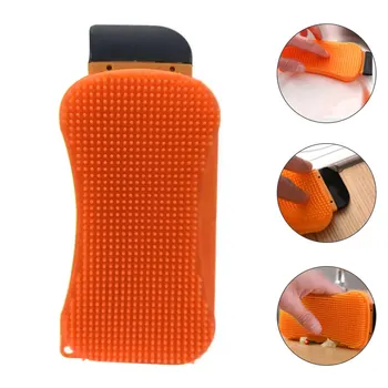 

1/3pcs New 3 In 1 Sponge Silicone Cleaning Brush Multi-Function Kitchen Silicone Sponge Household Cleaning Tools