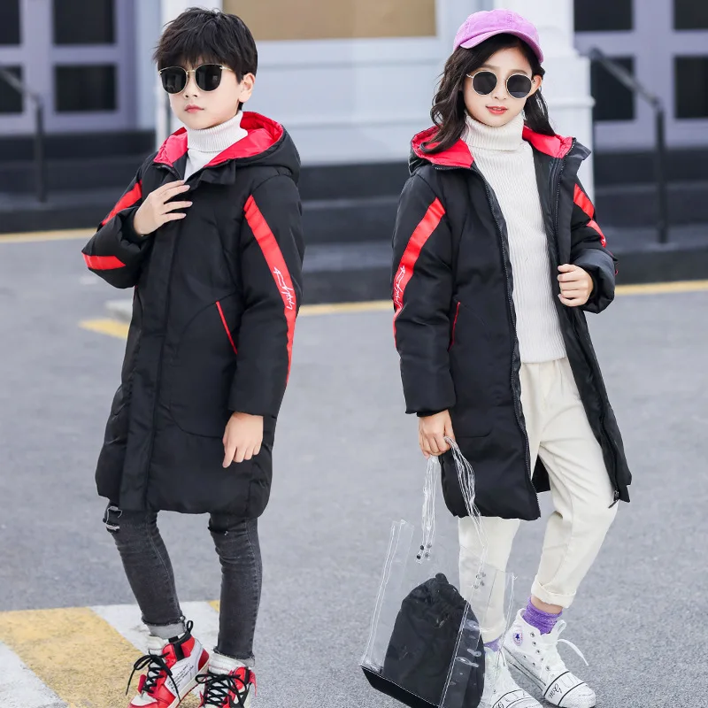 

New Style Children down Jacket Cotton-padded Clothes Coat Mid-length Men And Women Children Large Version of Thick Warm Cotton-p