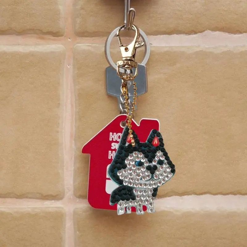 4 шт. DIY брелок для ключей с алмазной собачкой, специальный полный набор для женщин, сумка для ключей, алмазная живопись, крест, комплект