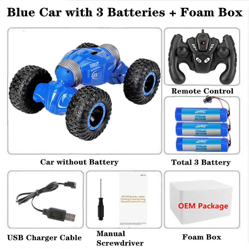 Радиоуправляемая машина на радиоуправлении 2,4 ГГц 4WD Twist-пустынные автомобили Внедорожные багги деформированные высокая скорость скалолазание RC автомобиль дети детские игрушки подарок - Цвет: Blue-Foam Box-3