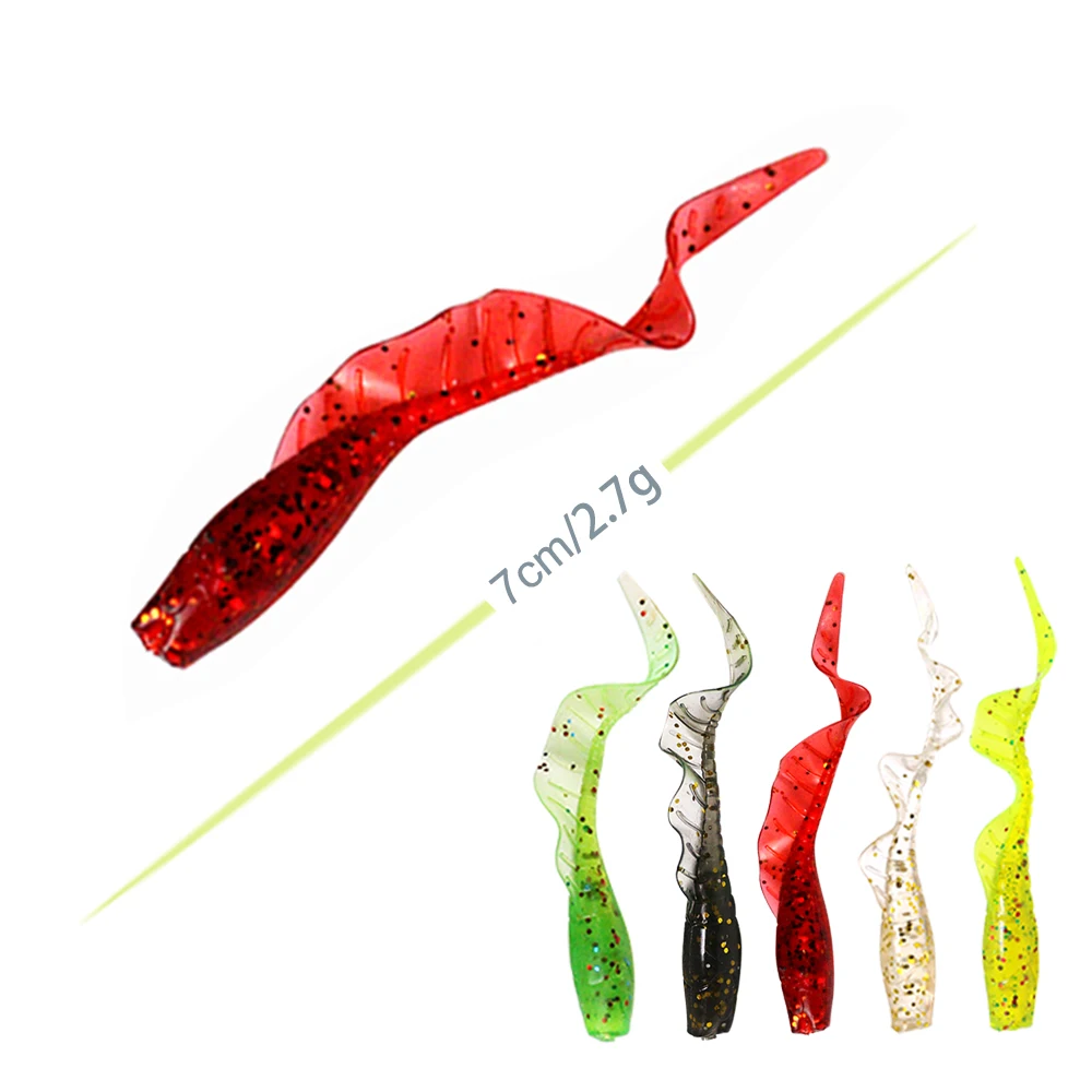 

JonStar 10pcs/lot curly tail grub 6cm/2.5g soft lure fishing lure silicon bait soft bait wobbler for bass carp fishing shad lure