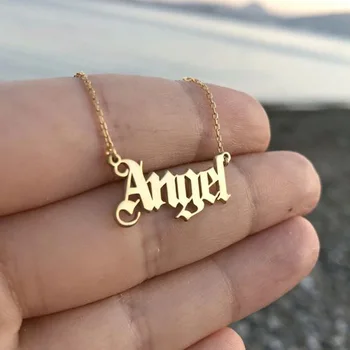 

Fashion simple style letter Angel necklace popular personality angel clavicle chain