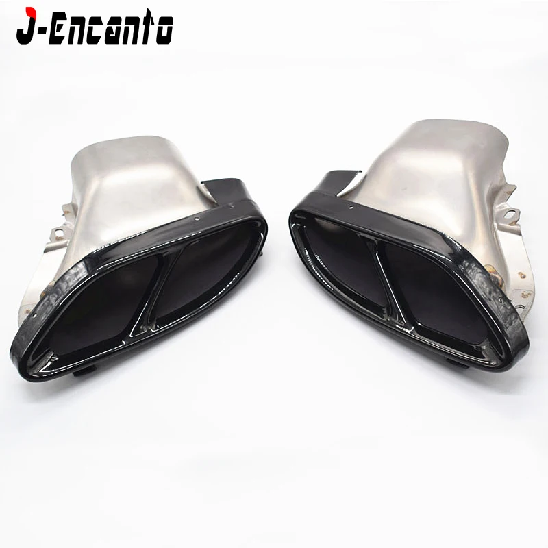 Black Выхлопные трубы хвостовые наконечники для Mercedes E-coupe C43 C Class W205 C200/C250/C300/c450 GLC43 450X253 W253 GLE450 gle43 w212 - Цвет: Black