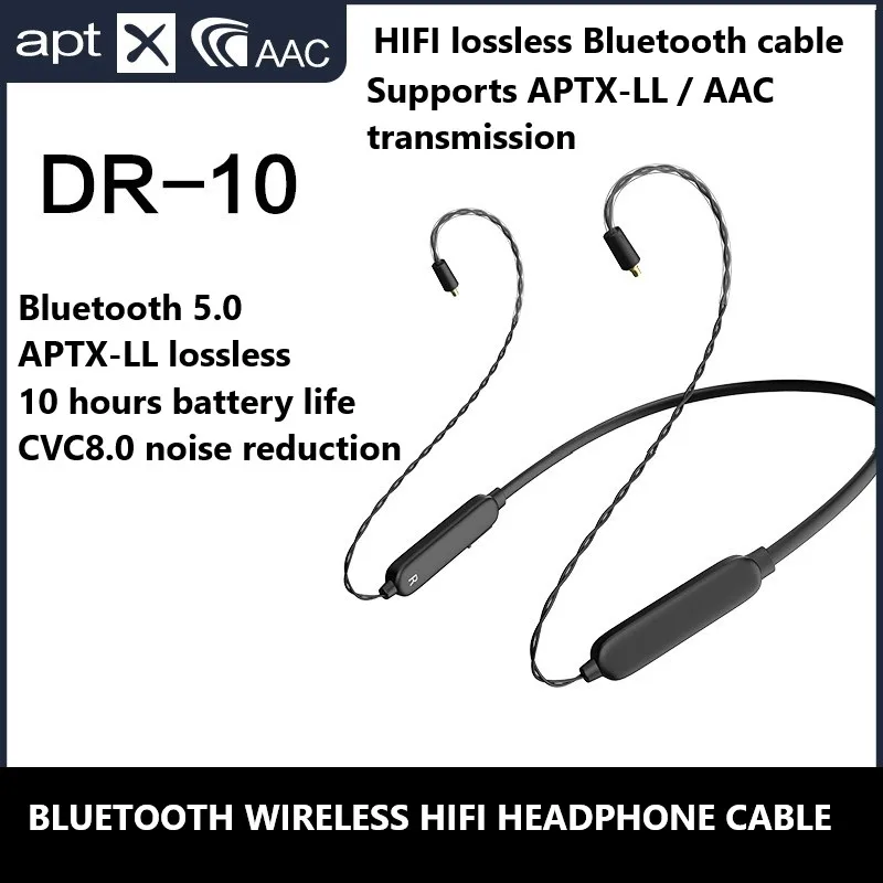 Aptx AAc Bluetooth 5 0 HIFI Headphone Cable Mmcx 0 78 IE80 IM50 IE40 PRO A2DC Lossless Upgrate Cable for Sennheiser Shure ATH