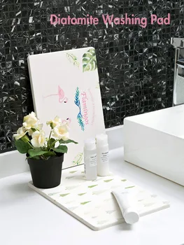 

Diatomaceous earth absorbent pad bathroom vanity sink soap tray washing mat coaster toothbrush tooth cup holding racks