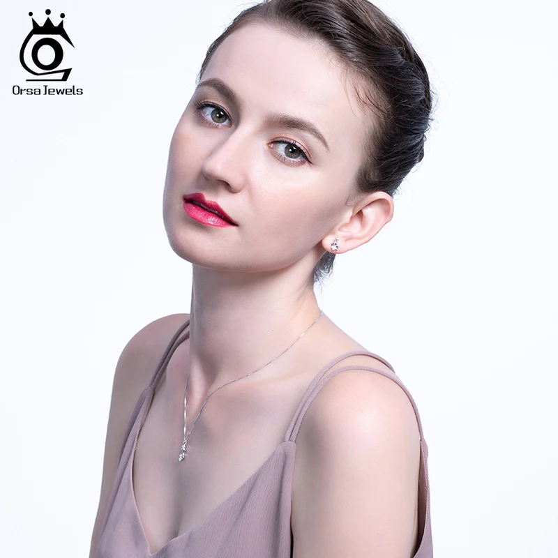ORSA JEWELS S925 рождественские серьги-гвоздики в виде оленя для женщин, новейшая Рождественская тема, милые трендовые ювелирные изделия из стерлингового серебра с цирконием SE171
