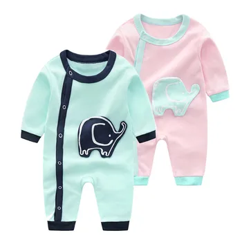 

100% Cotton Newborn Girl Boy Rompers Elephant Cute Clothes Baby Clothes Infant Girl Boys Romper Clothing 0-12M Gift