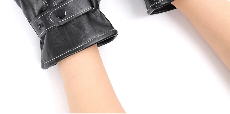 Новые зимние женские кожаные перчатки с сенсорным экраном черные перчатки плюс бархатные качественные хлопковые все пальцы теплые перчатки