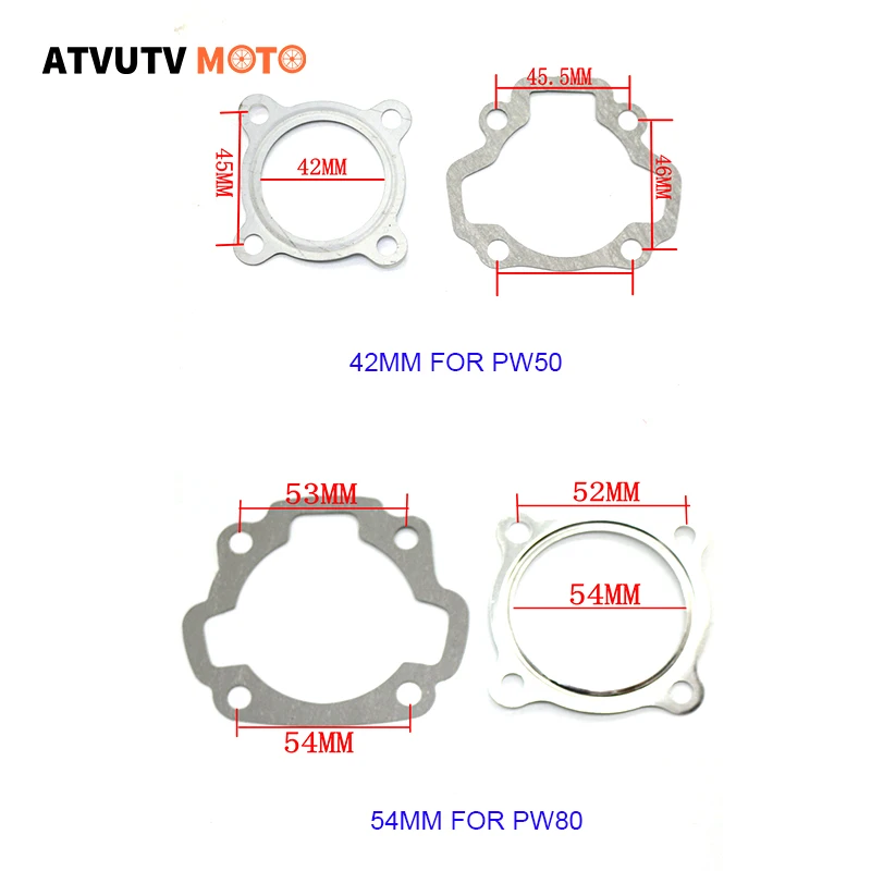 42Mm 54Mm Set Guarnizioni Testata Per Yamaha Pw50 Pw 50 50Cc Pw80 Pw 80 80Cc 1981-2017 Moto Dirt Pit Bike