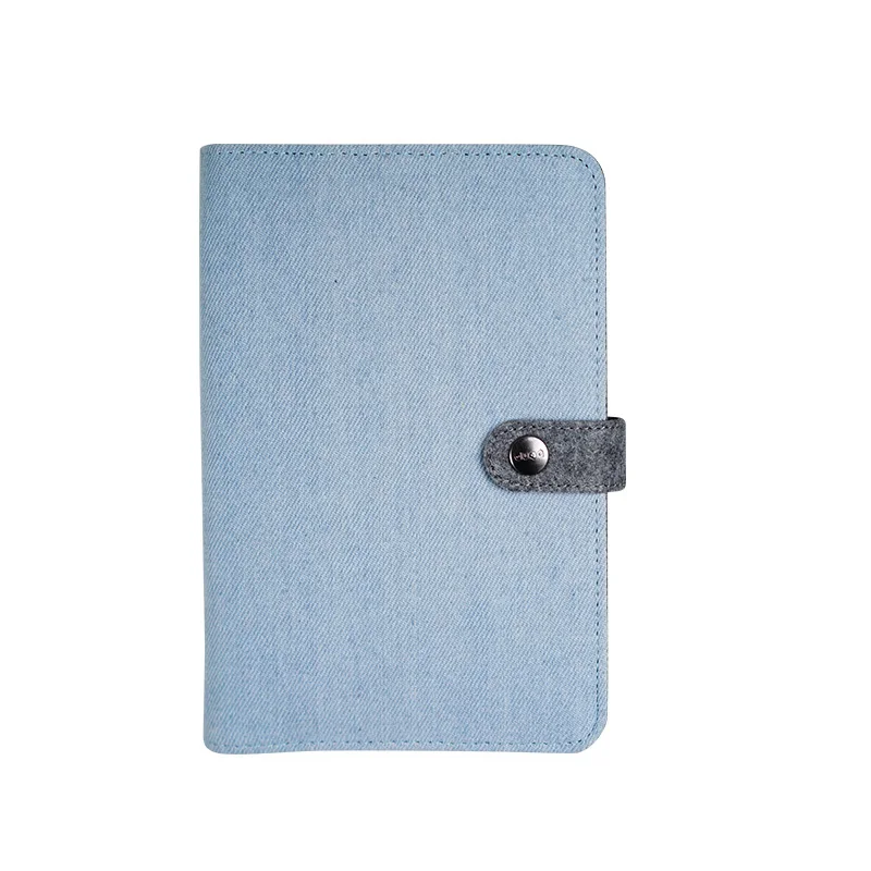A Light blue Gray Cotton cloth covered A5 notebook pure colored botebook school used note book office school supplies pocketbook - Цвет: A Light blue Gray