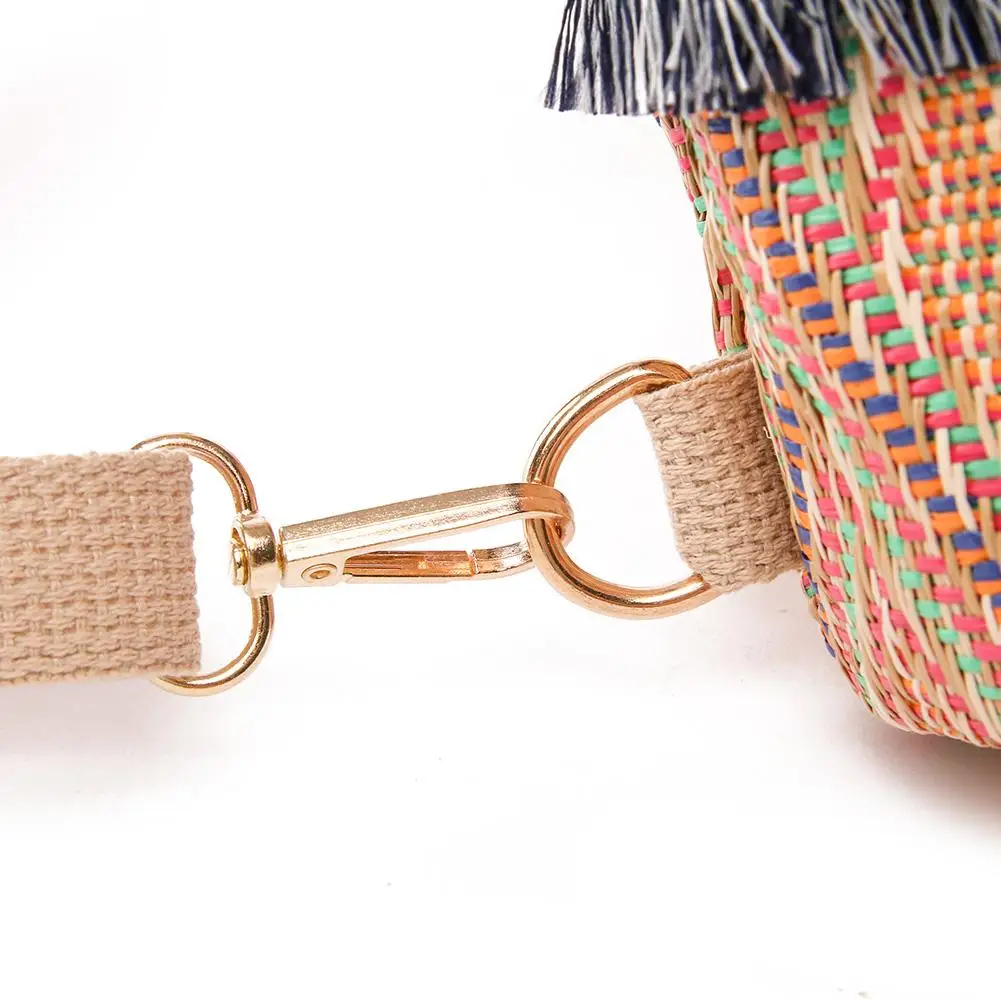 3 In 1 Anti Theft Women Straw Small Backpack Handmade Rattan Tassel Crossbody Girls Travel Bag 2021 Summer Beach Shoulder Bag