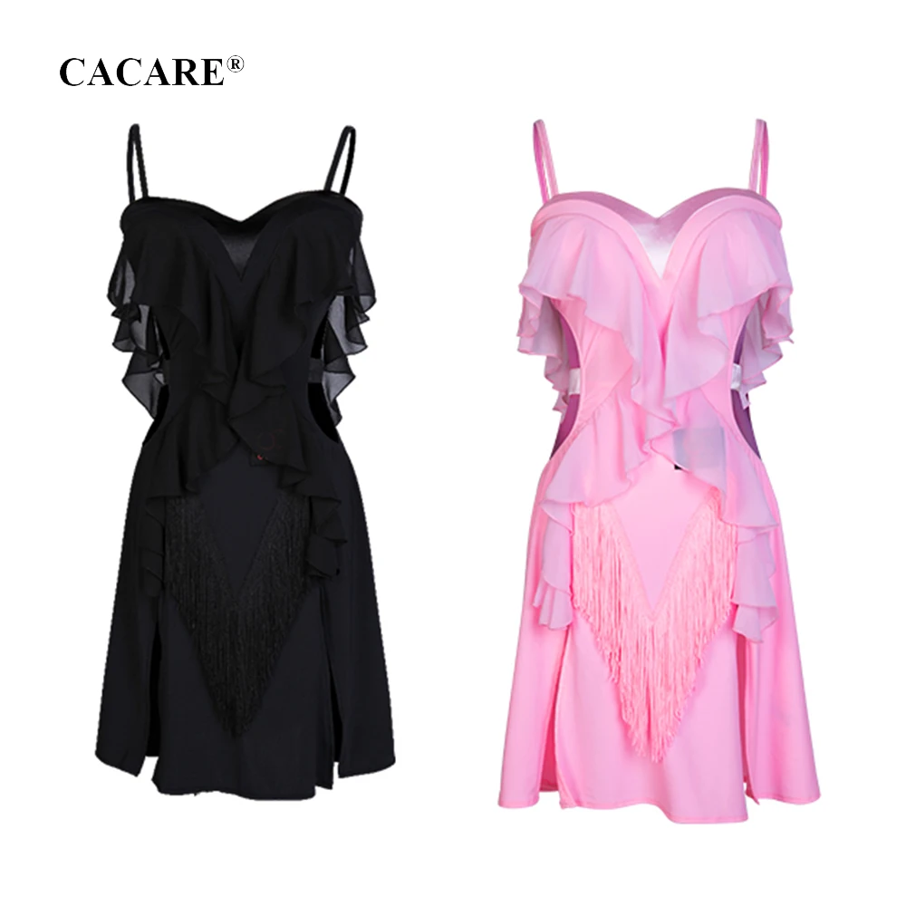 CACARE платье для латинских танцев для женщин Распродажа Vestido flecos танцевальная одежда конкурс латиноамериканских танцев платья Танго D0688 бальные
