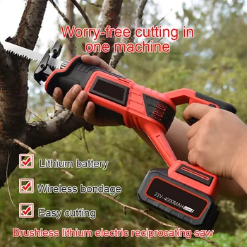 Buy Portable 4000mah Lithium Battery Electric Saw Reciprocating Saw For Wood Metal Plasitic Pipe Cutting Power Saw Tool Jig Saw