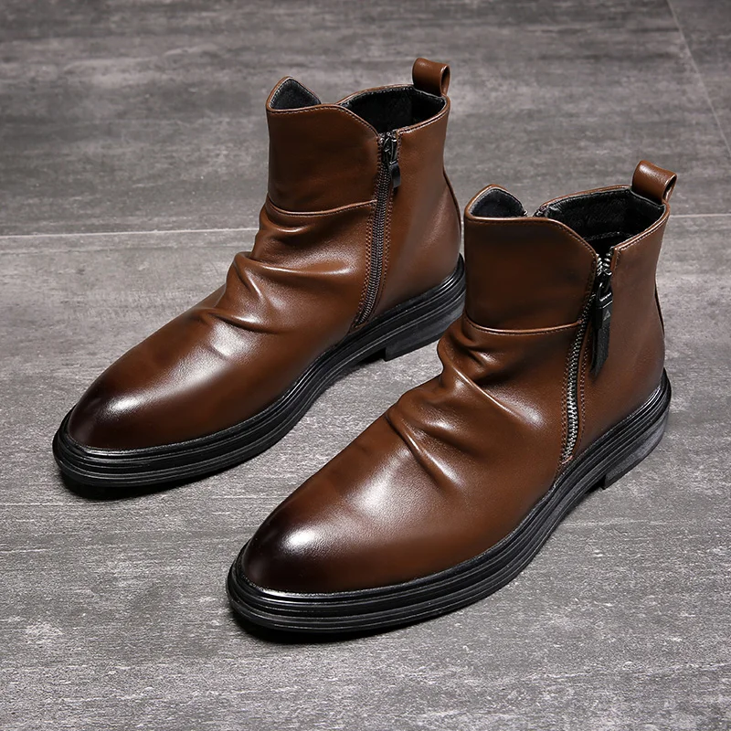 mens dress ankle boots black