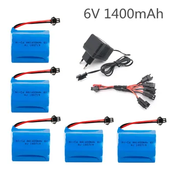 

6v 1400mah Ni-CD Battery with Charger For Rc toys Trains Robots Boats Cars Tanks Guns tools AA 700mah 6v Rechargeable Battery