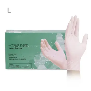 

100PCS Disposable Inspection Hemp Gloves Durable Natural Latex Gloves Kitchen Disposable Gloves